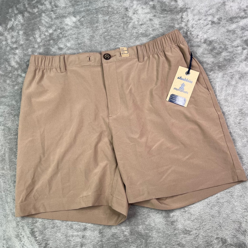 Chubbies The Tahoes Everywear Shorts Mens XL Brown Solid Stretch 6in Inseam